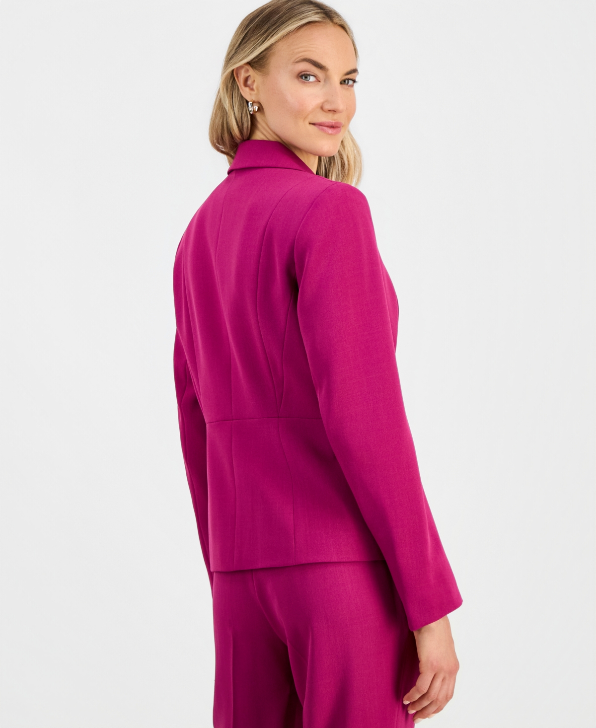Kasper Petite Notch Collar Padded Blazer