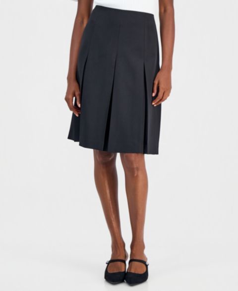 Женская юбка Kasper Pleated Flare, цвет: Чёрный