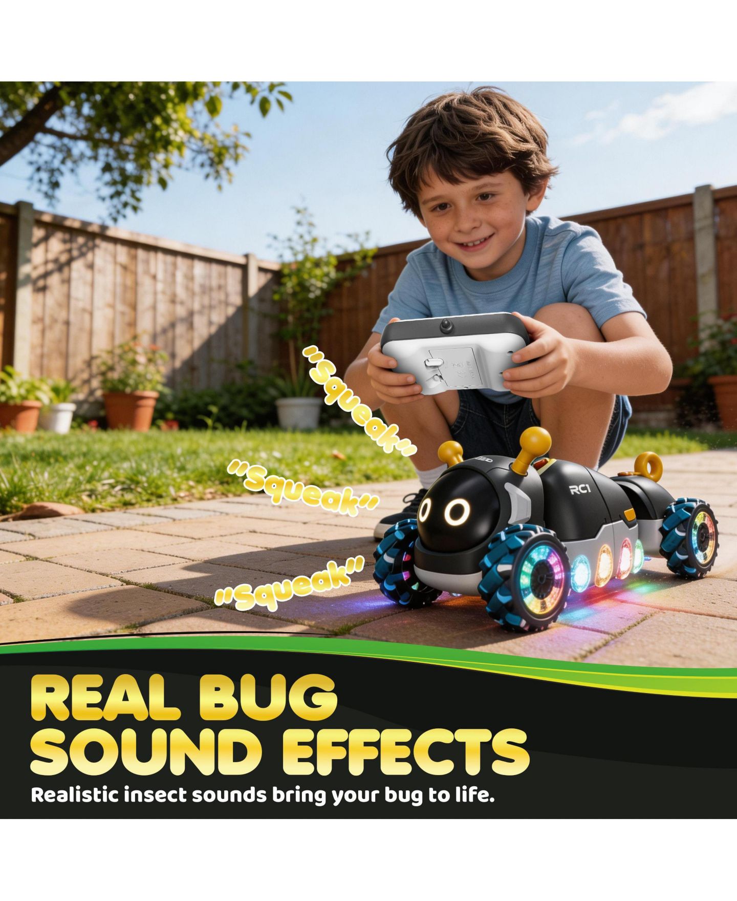 Детская игрушка Contixo RC1 Mech Stunt 360-Degree Spins RC Caterpillar Car with LED Lights, цвет: Чёрный — фото 3