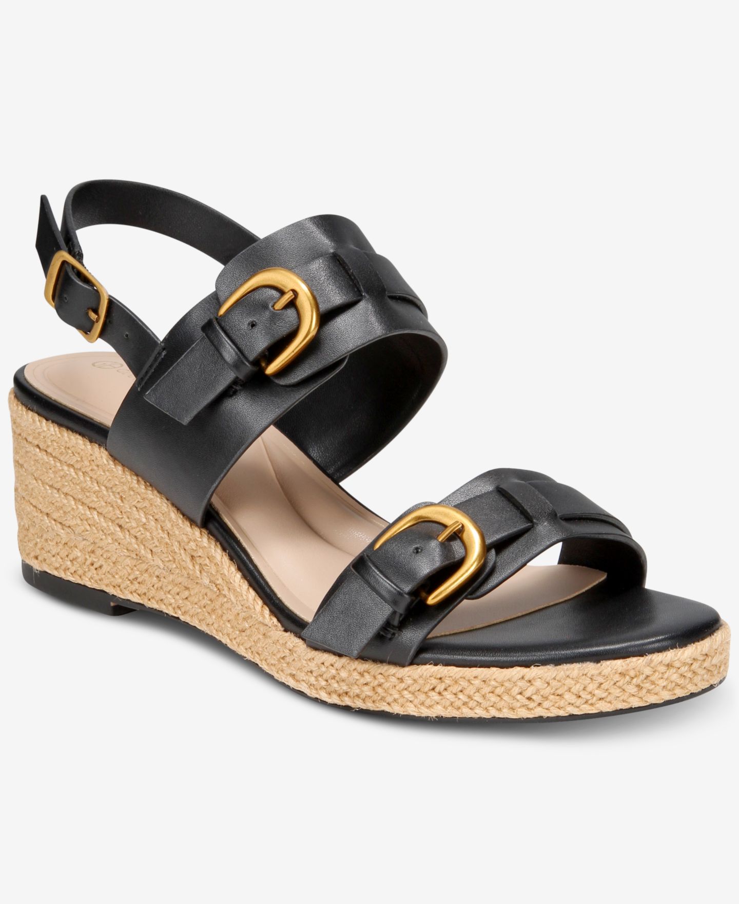 Женские сандалии Giani Bernini Talleyy Buckle Espadrille Wedge, цвет: Чёрный — фото 4