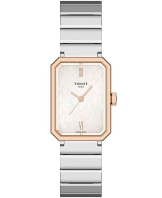 Women's Rectangular Silver Stainless Steel Watch 21.8mm