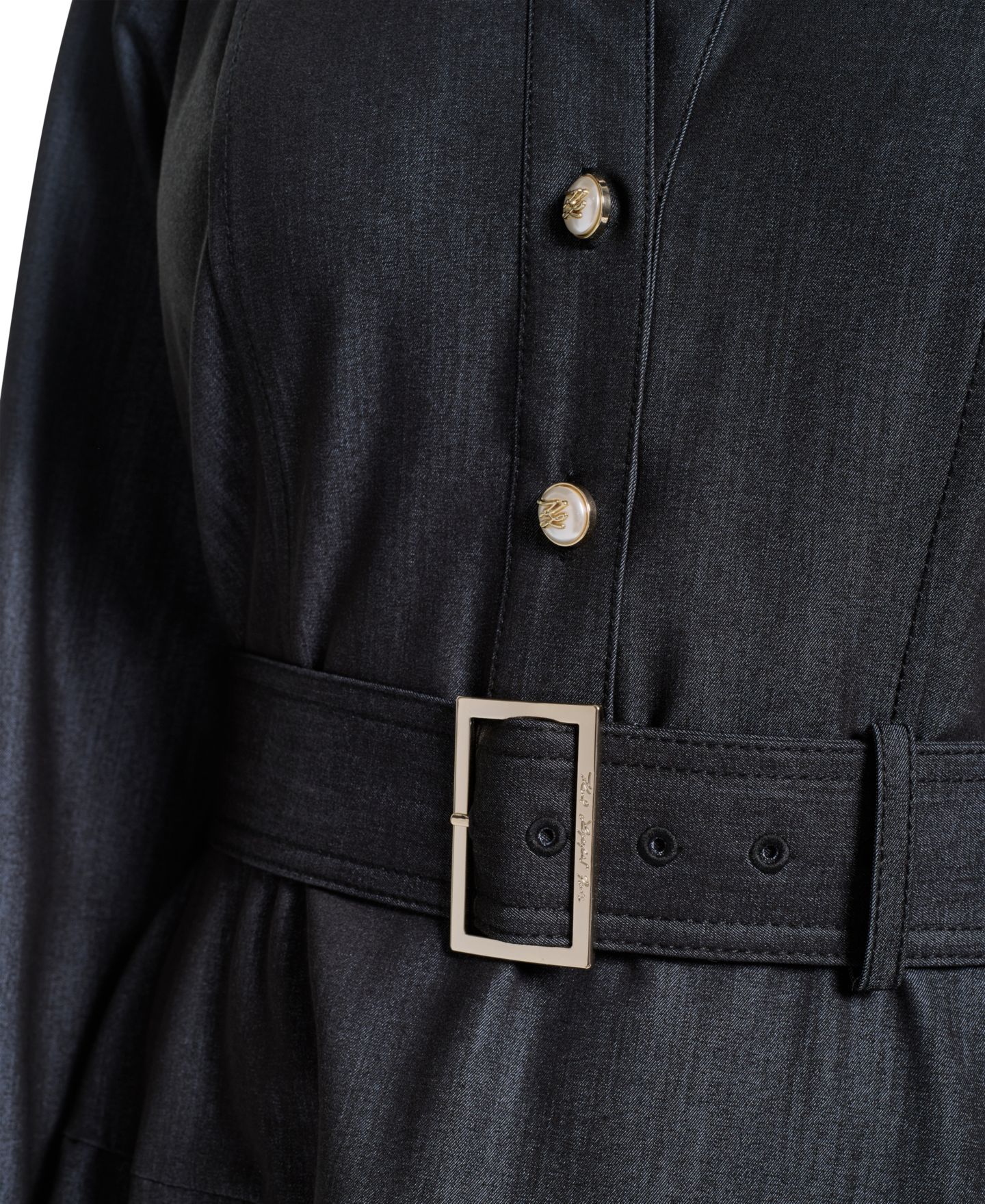 Женское платье KARL LAGERFELD PARIS Denim Shirt-Dress, цвет: Индиго — фото 5