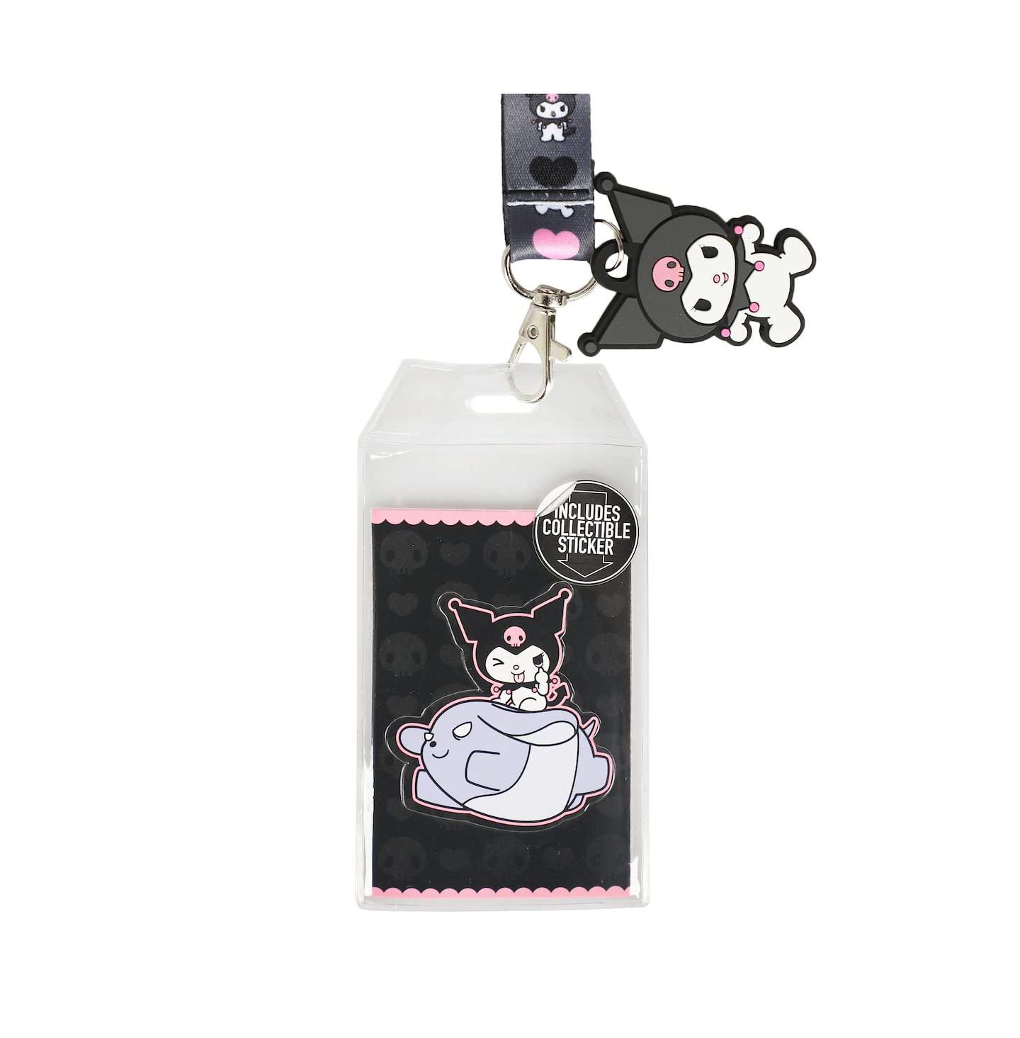 Женские брелоки Kuromi Hearts and Skulls Black Lanyard With Character Charm, цвет: Разноцветный — фото 5