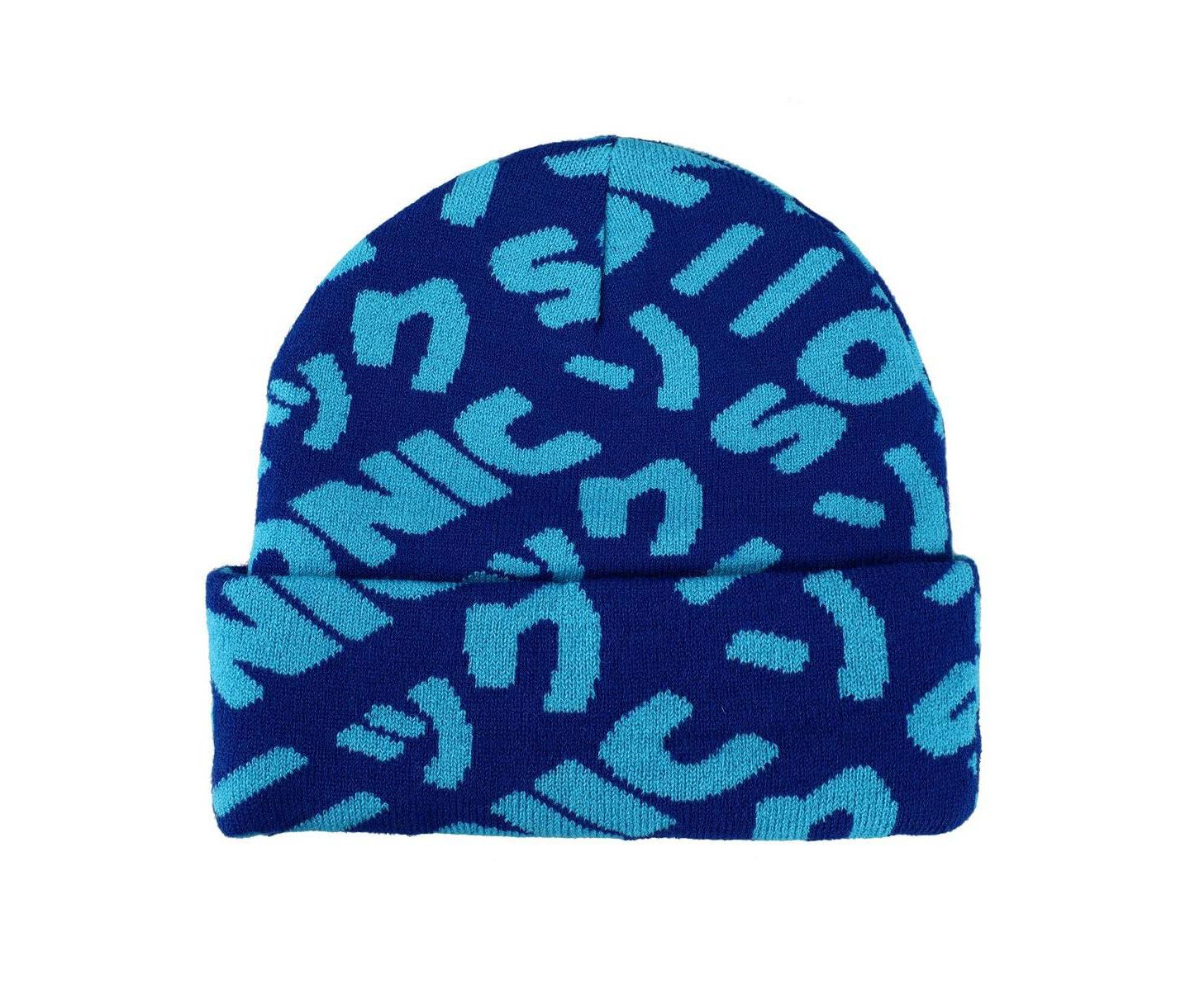 Мужская шапка Sonic the Hedgehog Sonic Flat Embroidery Blue AOP Jacquard Acrylic Knit, цвет: Синий — фото 5