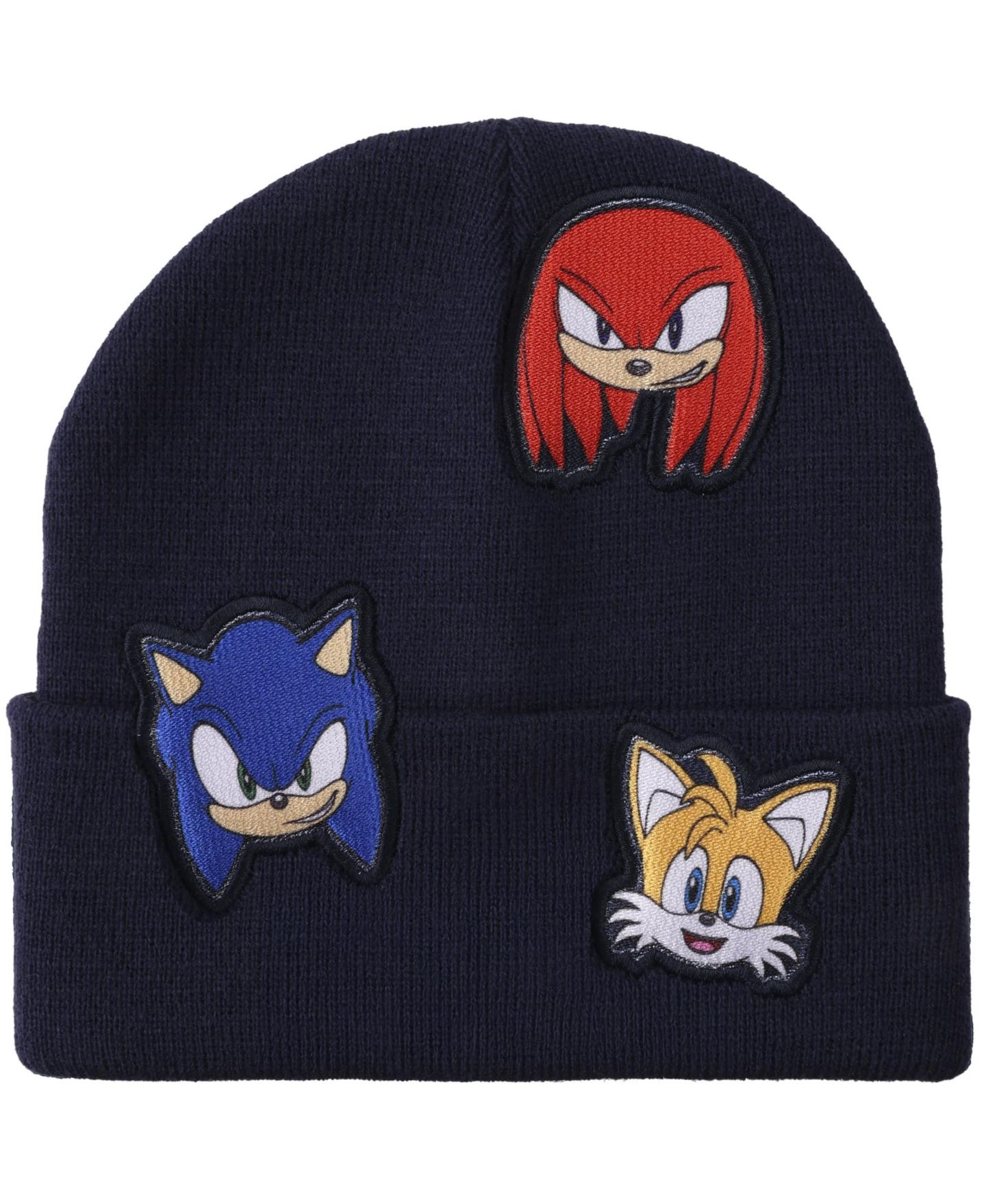 Мужская шапка Sonic The Hedgehog Printed Character Patches Navy Cuff Beanie, цвет: Синий — фото 7