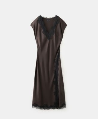 lace panel dress mango Lace panel dress - Women