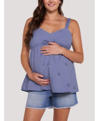 Maternity Motherhood Scrunch Strap Woven Cami