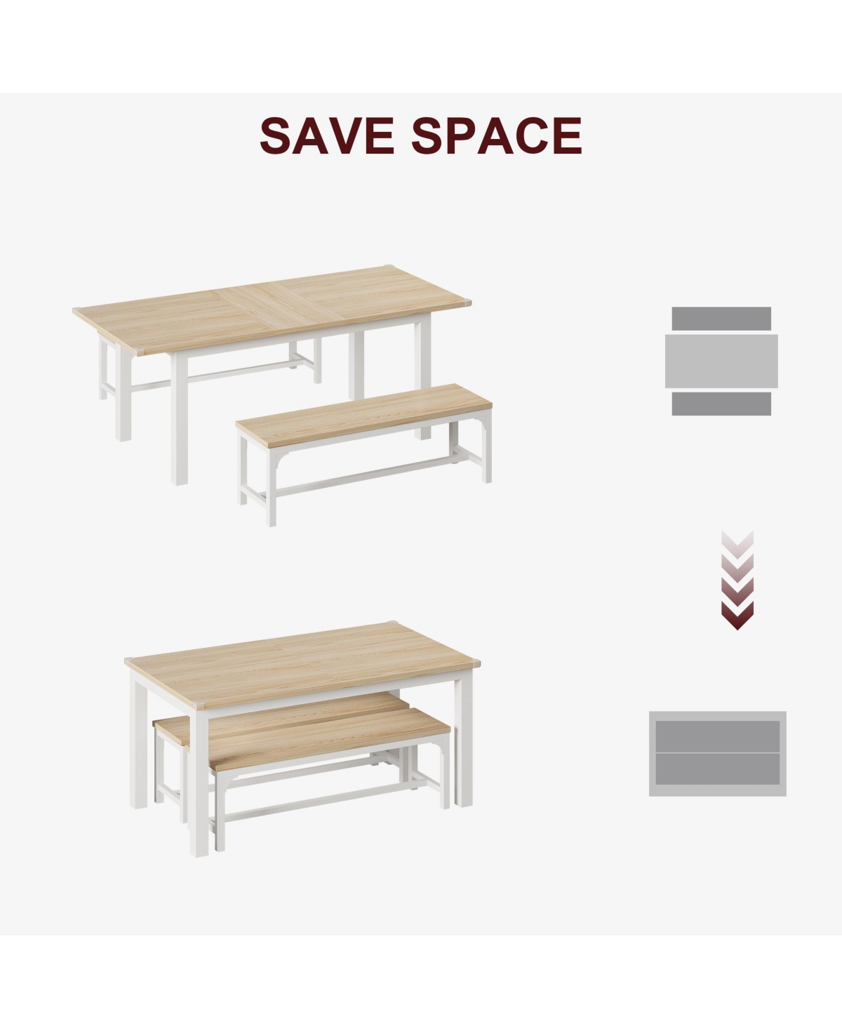 gaomon 5-Piece Extendable Office Dining Table and Chair Set