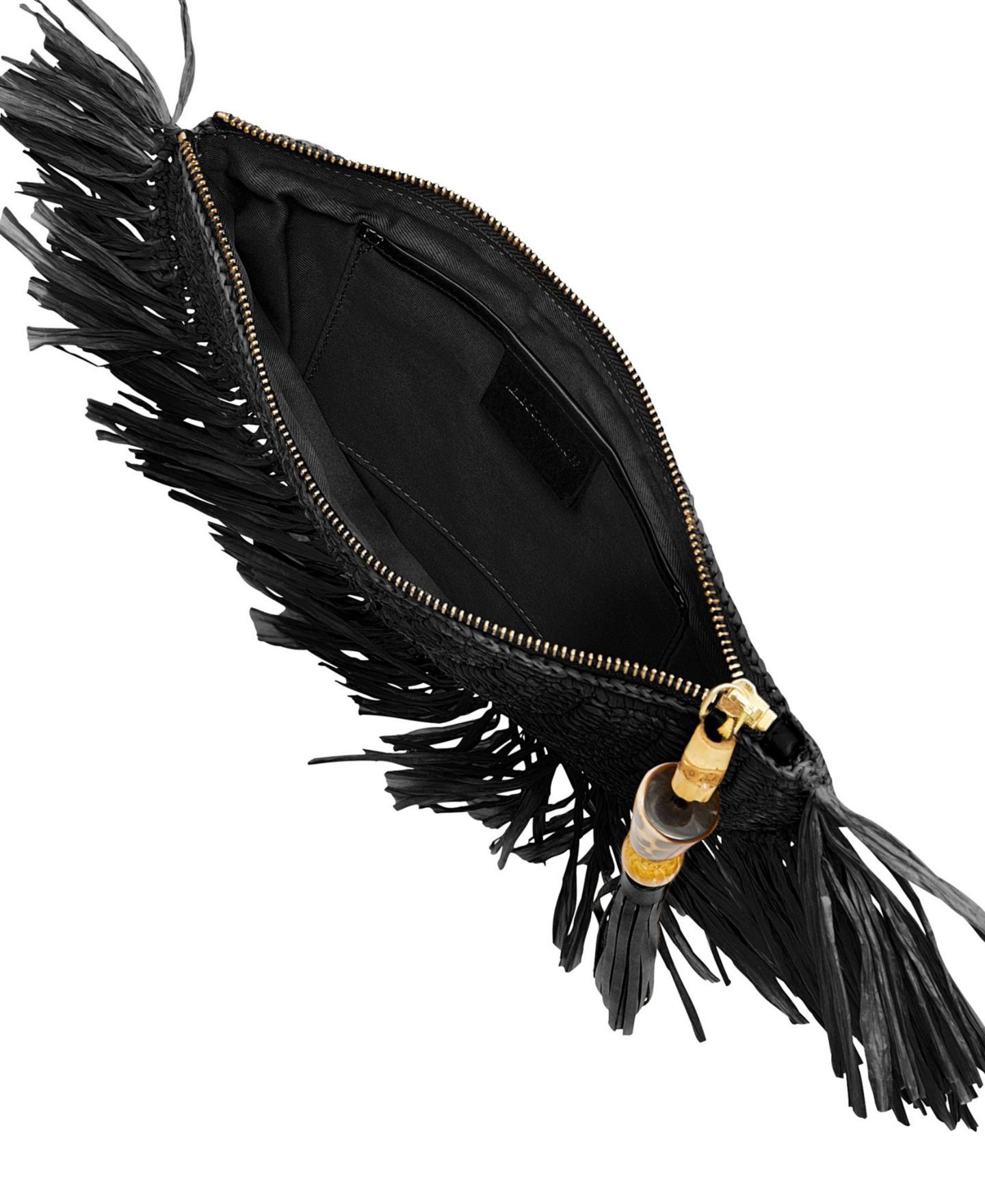 Женский клатч Rebecca Minkoff Lucia Raffia Mini Clutch Handbag, цвет: Чёрный — фото 3