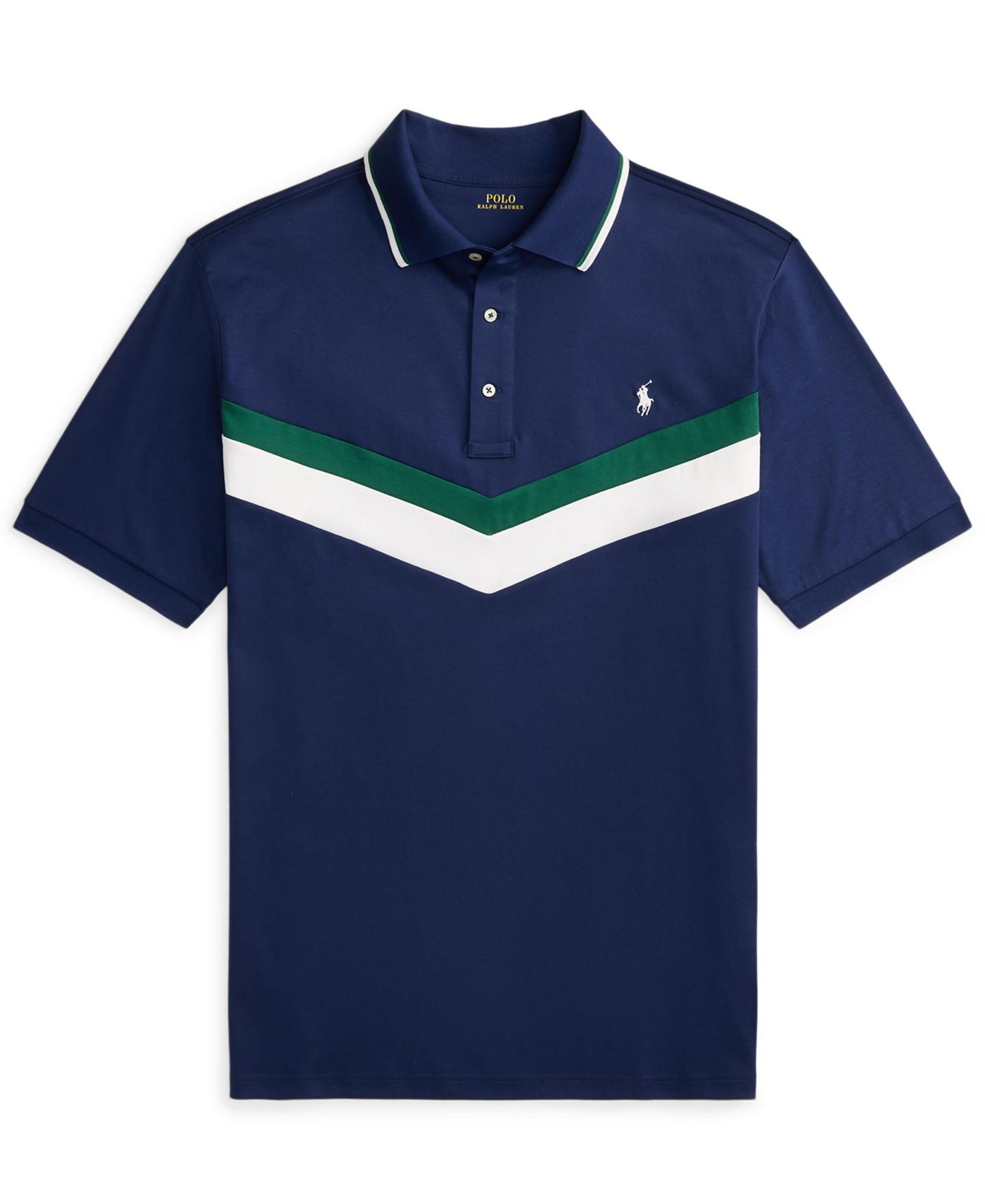Мужское поло Polo Ralph Lauren Big & Tall Short-Sleeve Polo Shirt, цвет: Тёмно-синий — фото 5