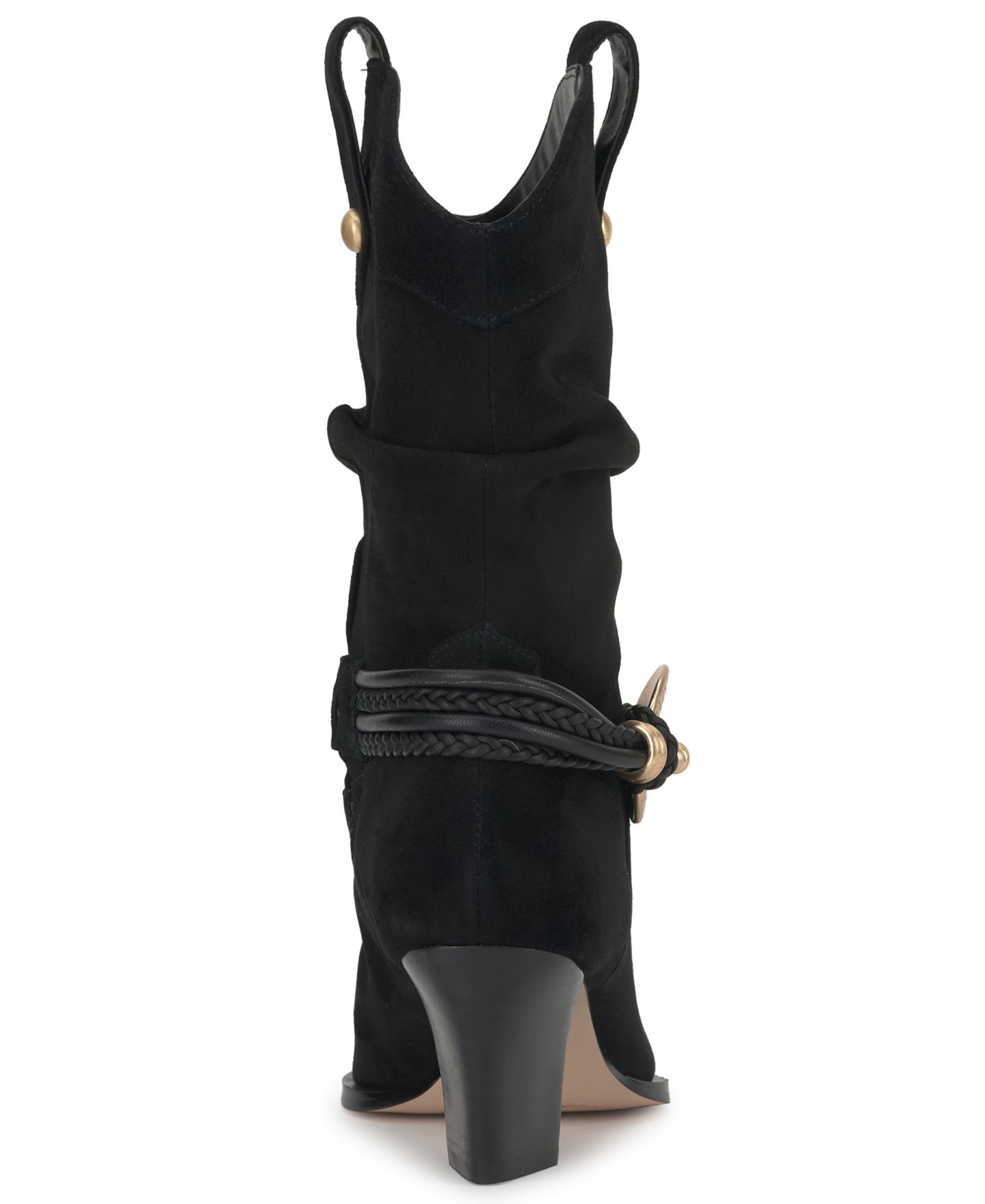 Женские ботинки Jessica Simpson Hanie Western Slouch Booties, цвет: Чёрный замшевый — фото 3