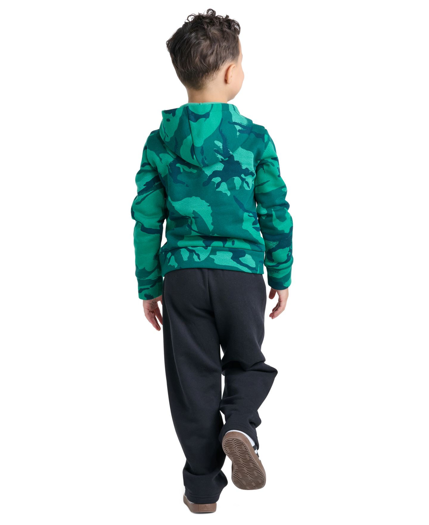 Детский комплект adidas: худи с длинным рукавом и брюки, 2-7 лет, цвет: Зелёный / Чёрный — фото 5