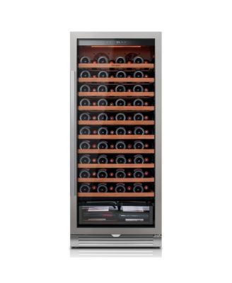 24 inch Wine Cooler Refrigerator 90-Bottle,Freestanding/Built-In Wine Fridge 3LED stainless steel for Home\Bar\Office