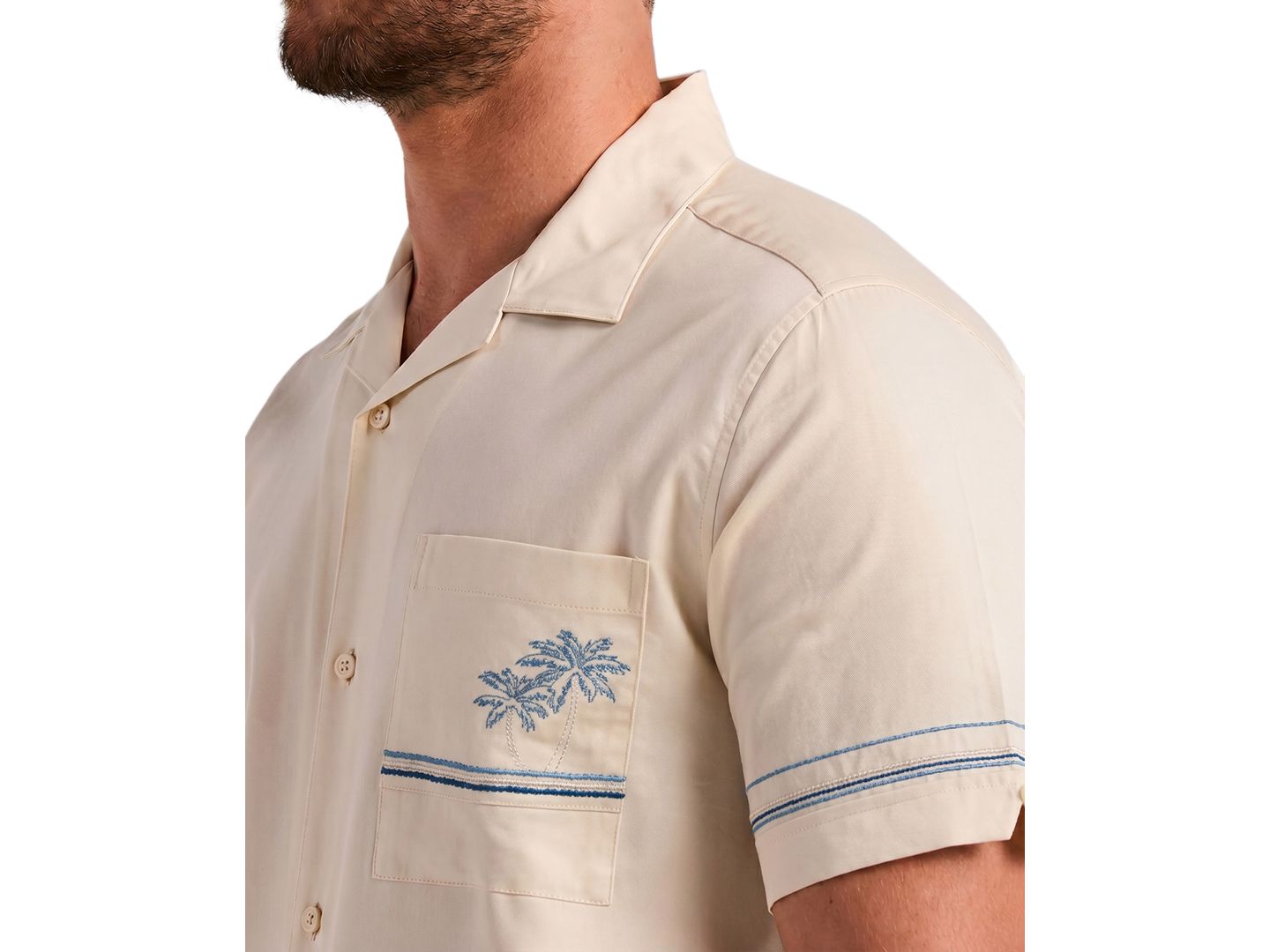 Мужская рубашка Cubavera Short-Sleeve Camp Collar, цвет: Белый — фото 3