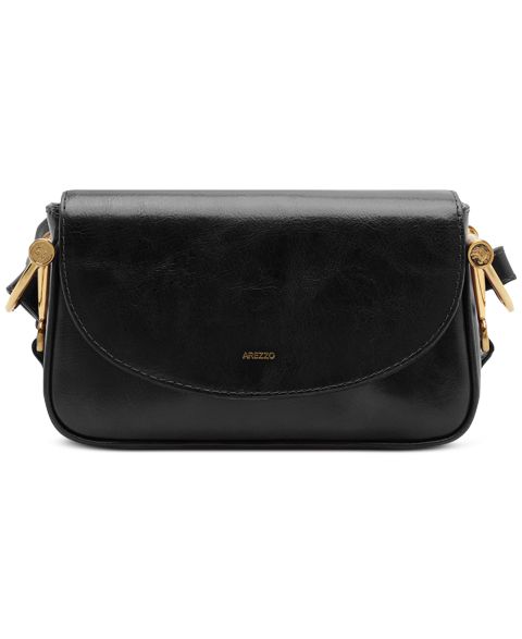 Женская сумка Arezzo Cora Small Leather Crossbody Handbag, цвет: Чёрный