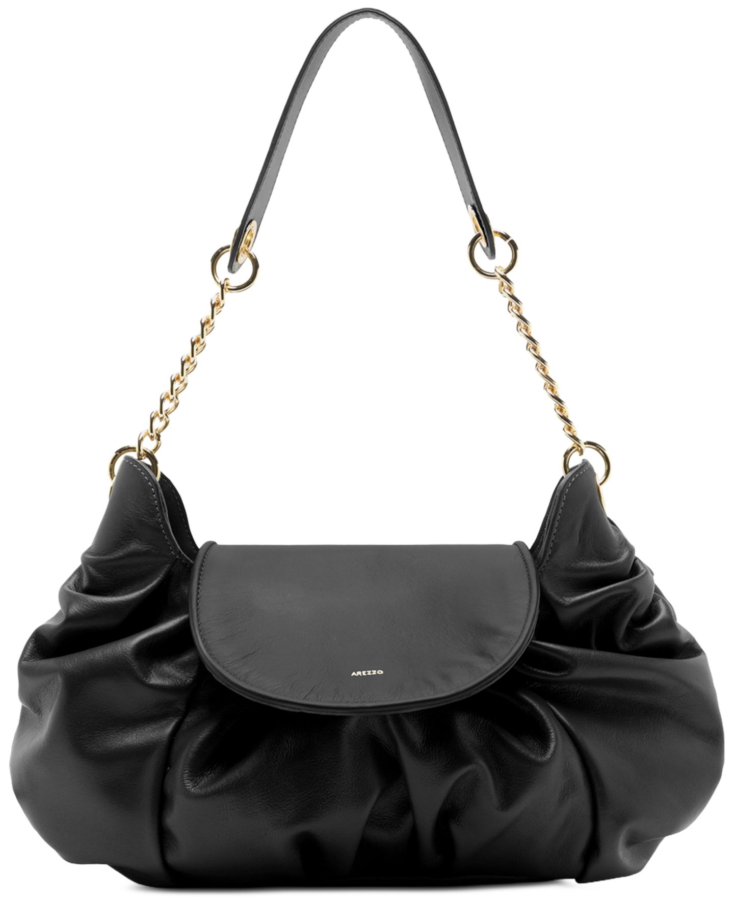 Женская сумка Arezzo Molly Medium Leather Shoulder Handbag, цвет: Чёрный — фото 1