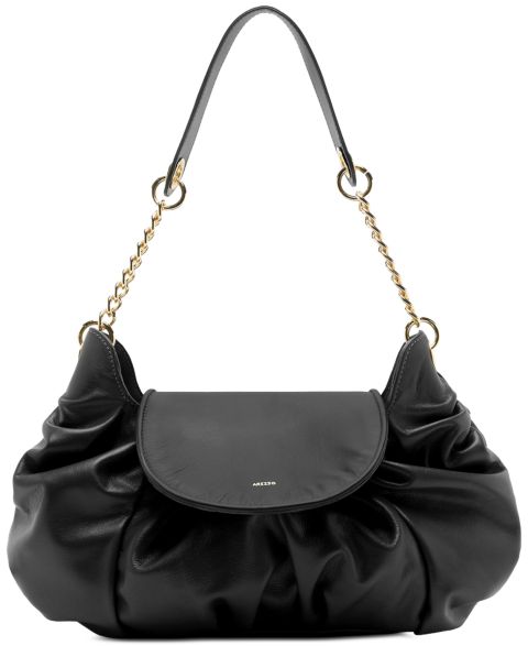 Женская сумка Arezzo Molly Medium Leather Shoulder Handbag, цвет: Чёрный