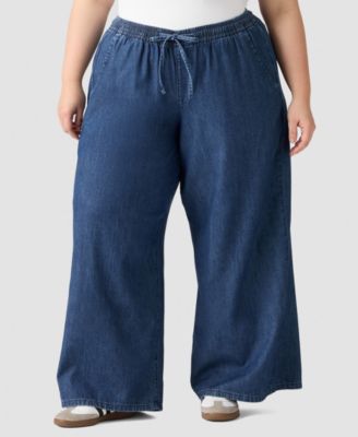 Plus Size Essential Wide-Leg Cotton Pants