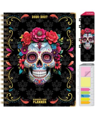 Hardcover Academic Planner 2026-2027 14 Month Daily Weekly Monthly Agenda Bookmark Pocket Folder Sticky Notes