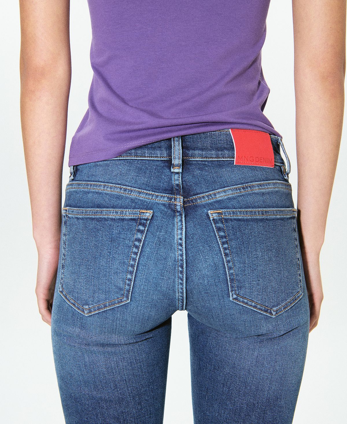 Mango Women's Starring Hailey Bieber Mid-Rise Skinny Jeans view 5 — MAYCSS fashion products