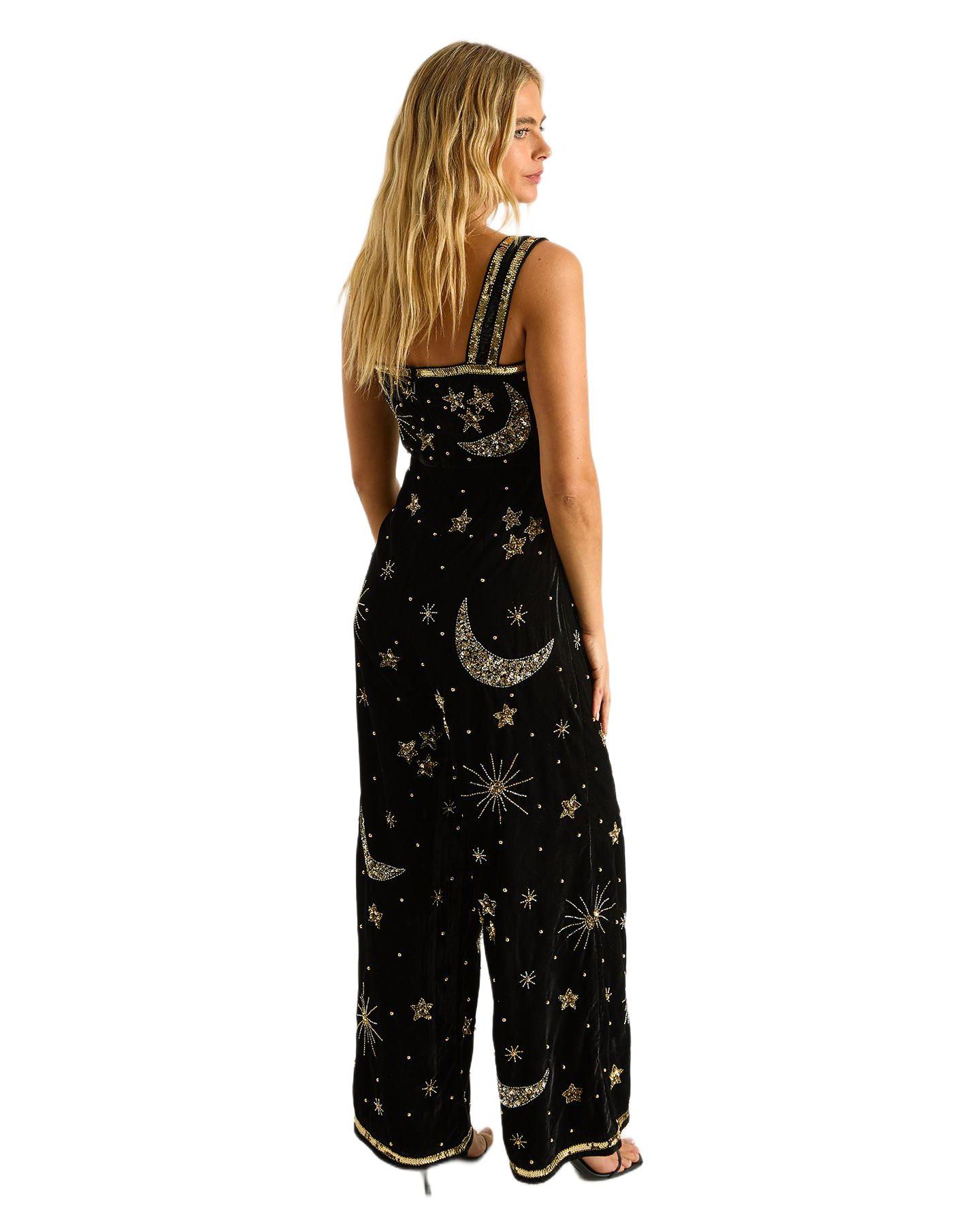 Женский комбинезон Nasty Gal Celestial Square Neck Jumpsuit, цвет: Чёрный — фото 3