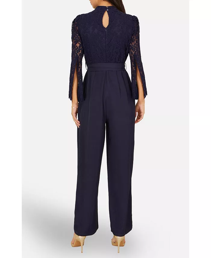 Women's Lace Applique Jumpsuit - thumbnail 8