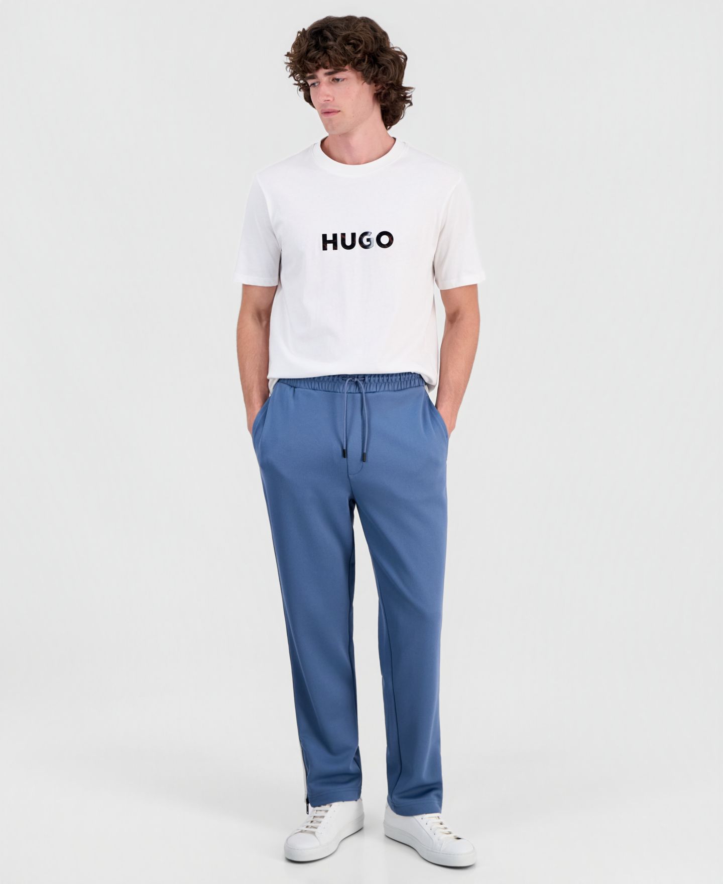 Мужские брюки Hugo Boss HUGO by Dolos Tracksuit, цвет: Синий — фото 1