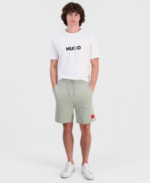 Мужские шорты Hugo Boss HUGO by Diz222 Logo Patch Jersey Shorts, цвет: Lt/Pas Grn