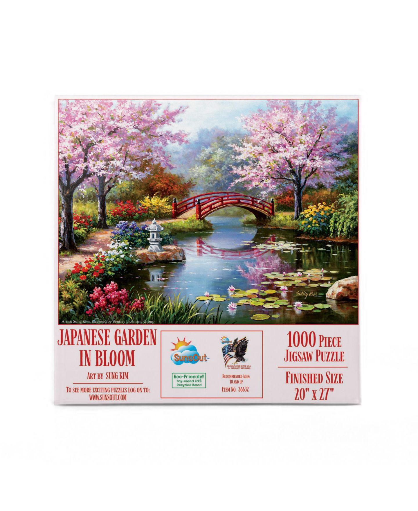 Детский пазл SunsOut Japanese Garden in Bloom Interlocking Floral 1000-Piece Jigsaw Puzzle, Ages 15+ — фото 3