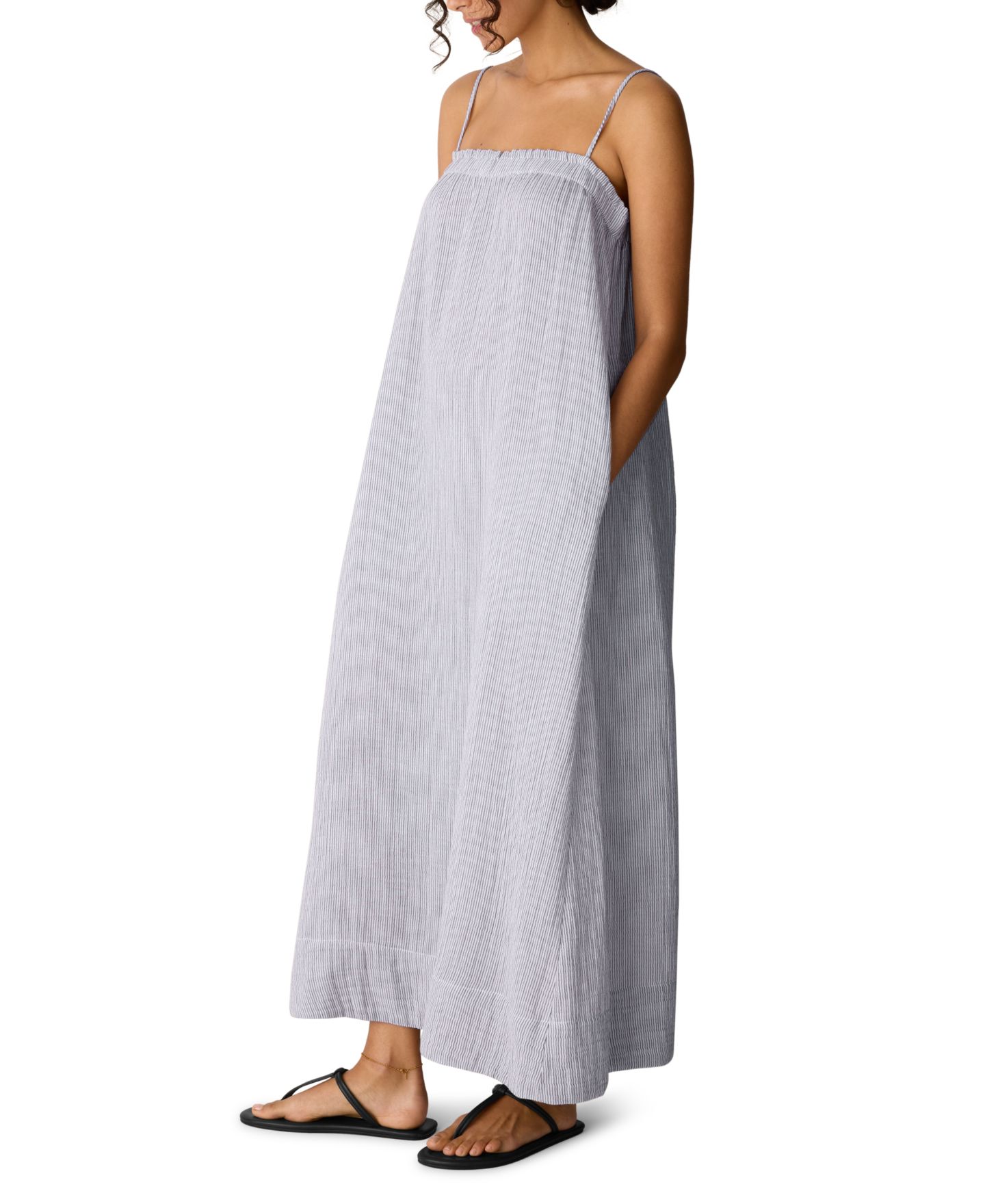 Женское платье Eileen Fisher Shirred Square Neck Maxi Dress, Regular And Plus, цвет: Hazelwood — фото 2