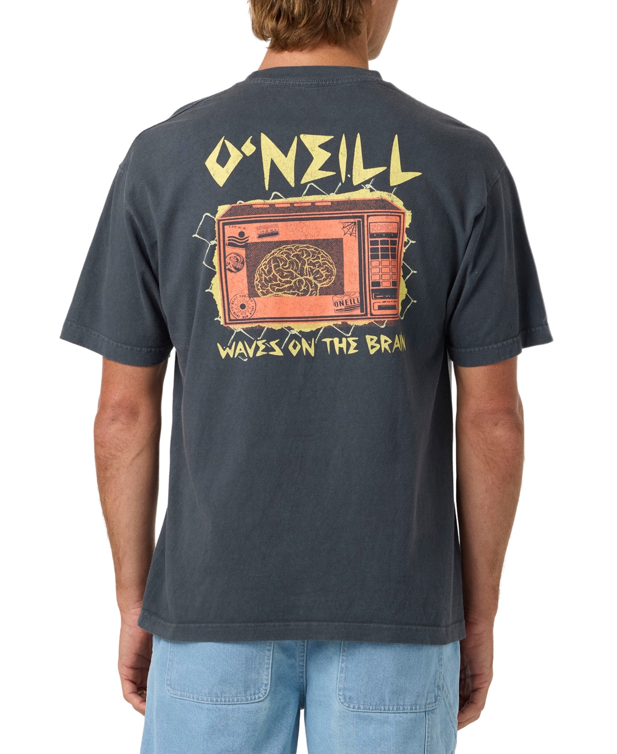 O'Neill Men's Micro Brain Short-Sleeve Boxy T-Shirt in Dark Shadow - Size: Large