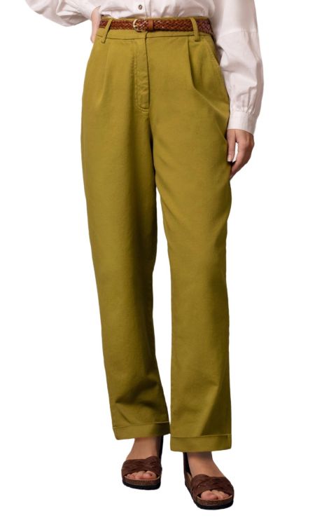 Женские брюки Celtic & Co. Tapered Pleat-Front, цвет: Зелёный
