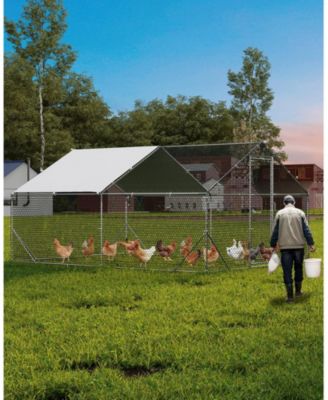 19.68'L x 9.84'W x 6.56'H Walk in Chicken Coop, Poultry Cage for Outdoor Storage