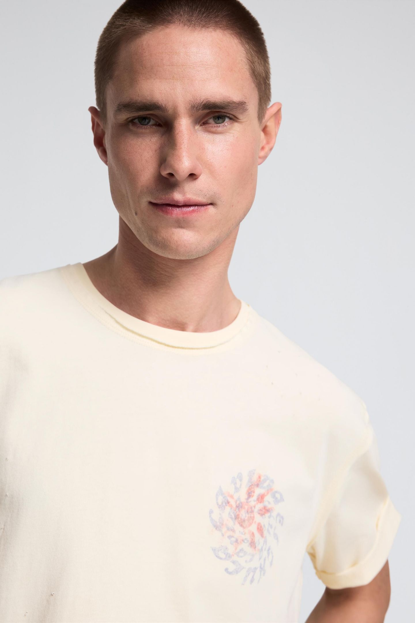 Мужская футболка Desigual Printed Cotton, цвет: Молочный белый — фото 4