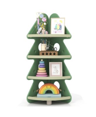 4-Tier Tree Bookshelf w/Star Stickers for Kids Room Playroom Daycare and Nursery