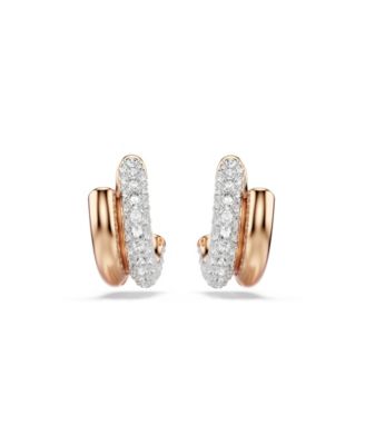 Rose Gold-Tone Plated Gleaming Tubular Huggie Earrings