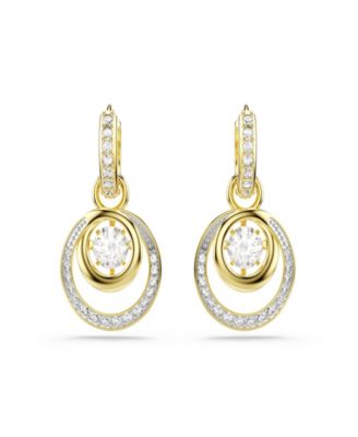 Gold-Tone Plated Mini Pave Hoop Earrings