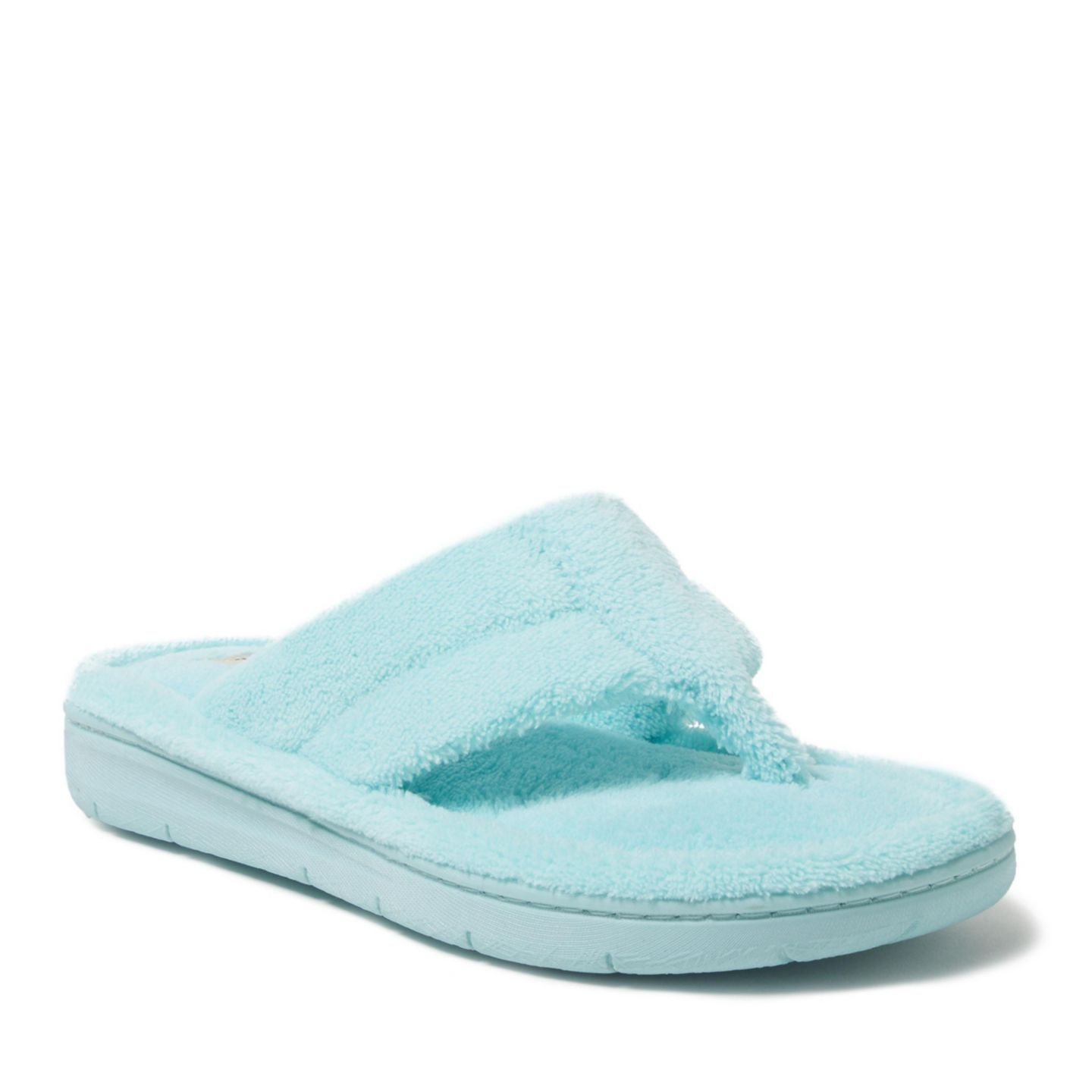 Женские тапочки Dearfoams Wrenley Terry Thong Flip Flop House Slipper, цвет: Синий — фото 3