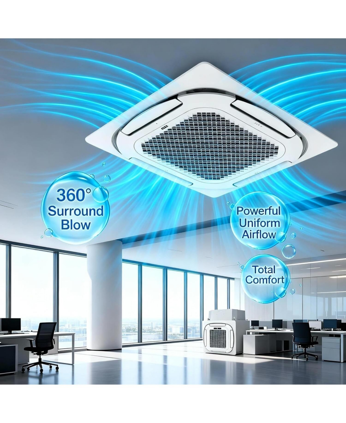 Xo 18,000 Btu Ceiling Mini Split Air Conditioner with Wifi, 208/230V, Ductless Hvac for Office, Retail and Home