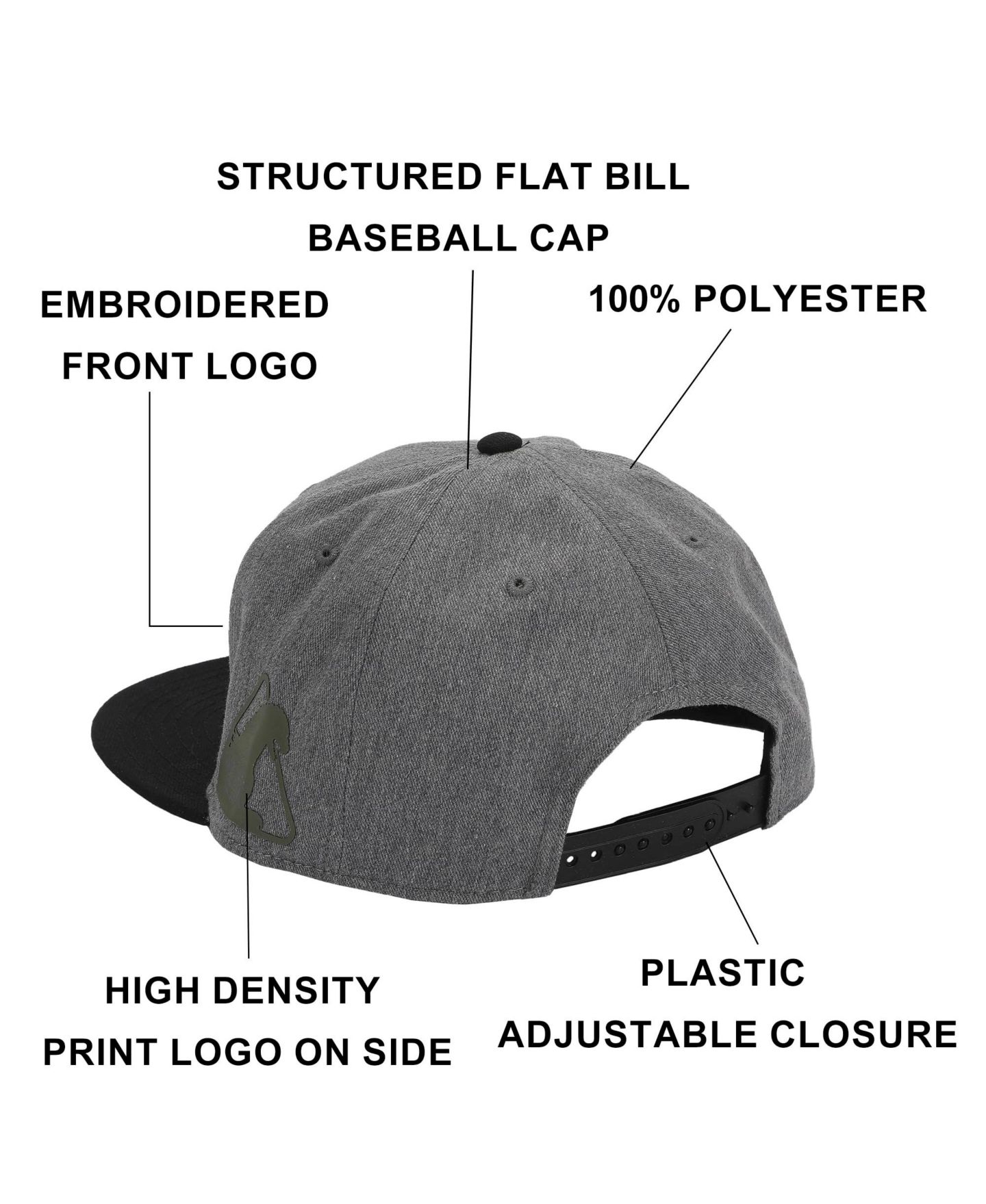 Мужская кепка Godzilla Embroidery Cotton Twill B15 Snap Back Snapback, цвет: Серый — фото 8