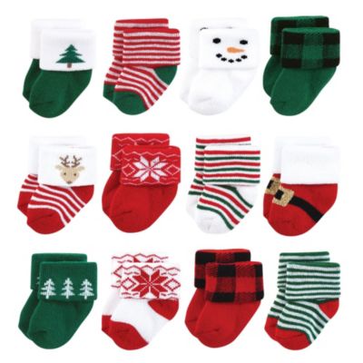 Infant Baby Cotton Rich Newborn and Terry Socks 12-Pack