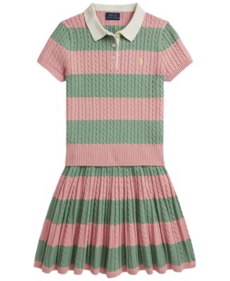 Girls' 7-16 Short-Sleeve Sweater and Skirt, 2-Piece Set