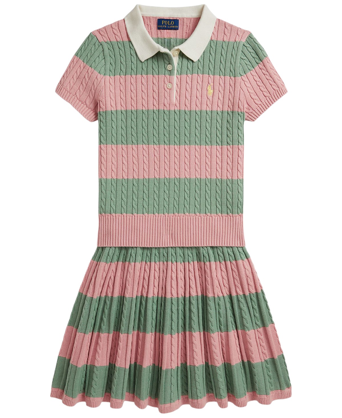 Детские Polo Ralph Lauren Girls' 7-16 Short-Sleeve Sweater and Skirt, 2-Piece Set — фото 1