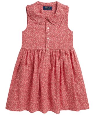 Girls' 2T-6X Floral Sleeveless Shirt Dress