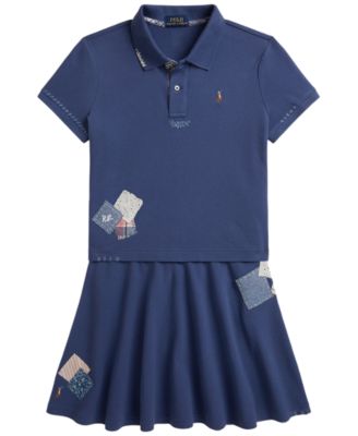 Girls' 7-16 Short-Sleeve Polo Shirt and Skirt, 2-Piece Set