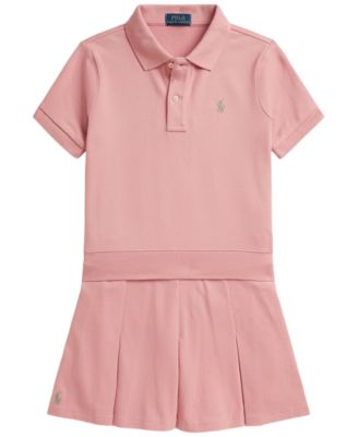 Girls' 7-16 Stretch Mesh Boxy Polo Shirt and Skirt, 2-Piece Set