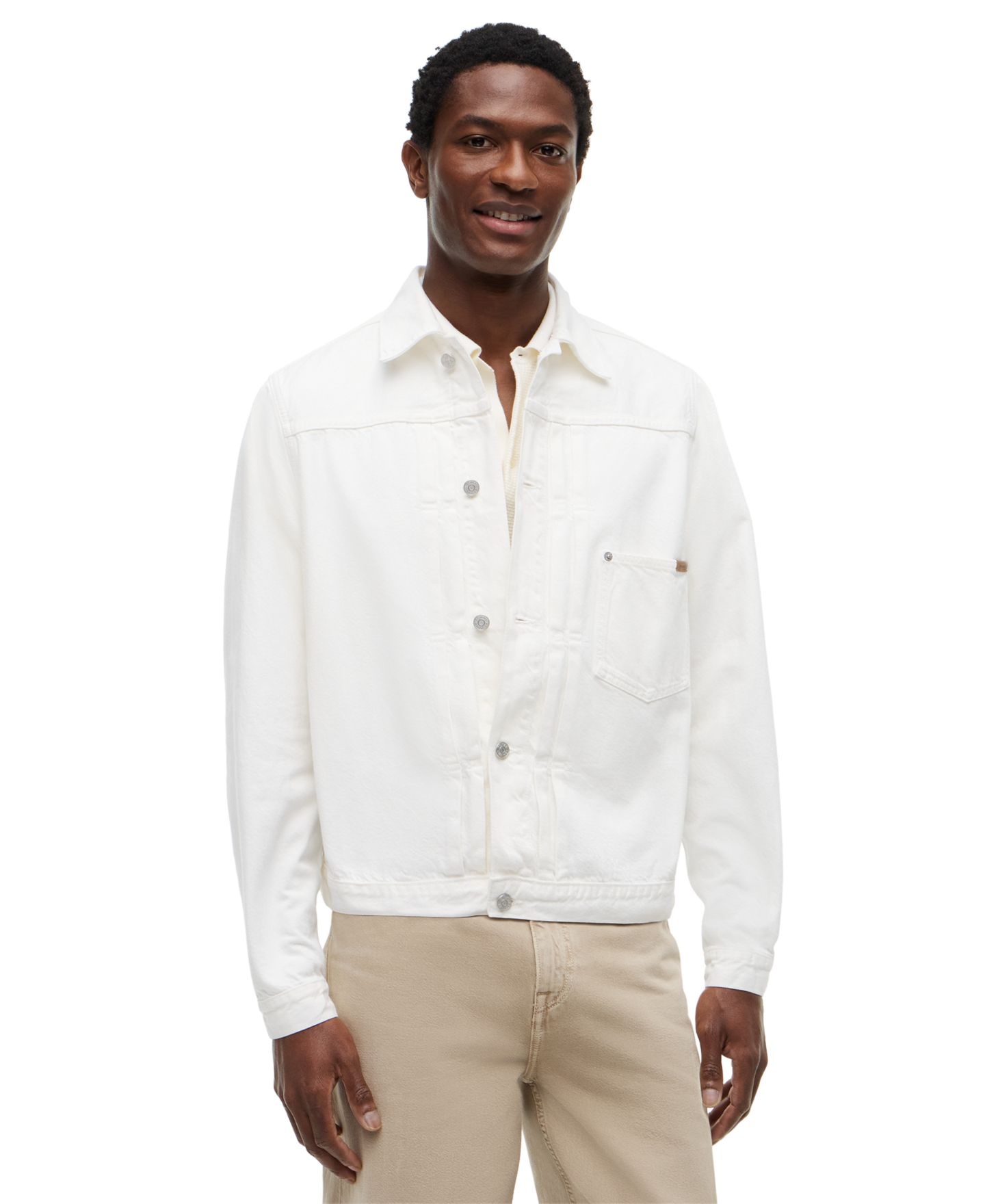 Мужская куртка Tommy Hilfiger Garment Dyed Denim Trucker, цвет: Белый — фото 1