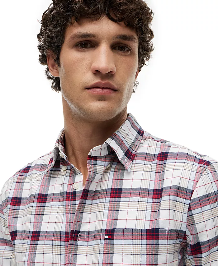 Men's Oxford Medium Check Regular-Fit Shirt - thumbnail 3