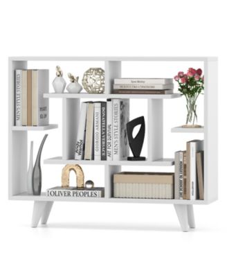 Bookshelf Geometric Bookcase with Anti Tipping Kit Storage Shelving Unit