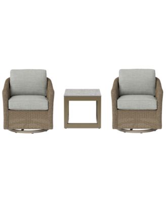 31" Sonetta 2-Piece Outdoor Swivel Chairs + 1 End Table
